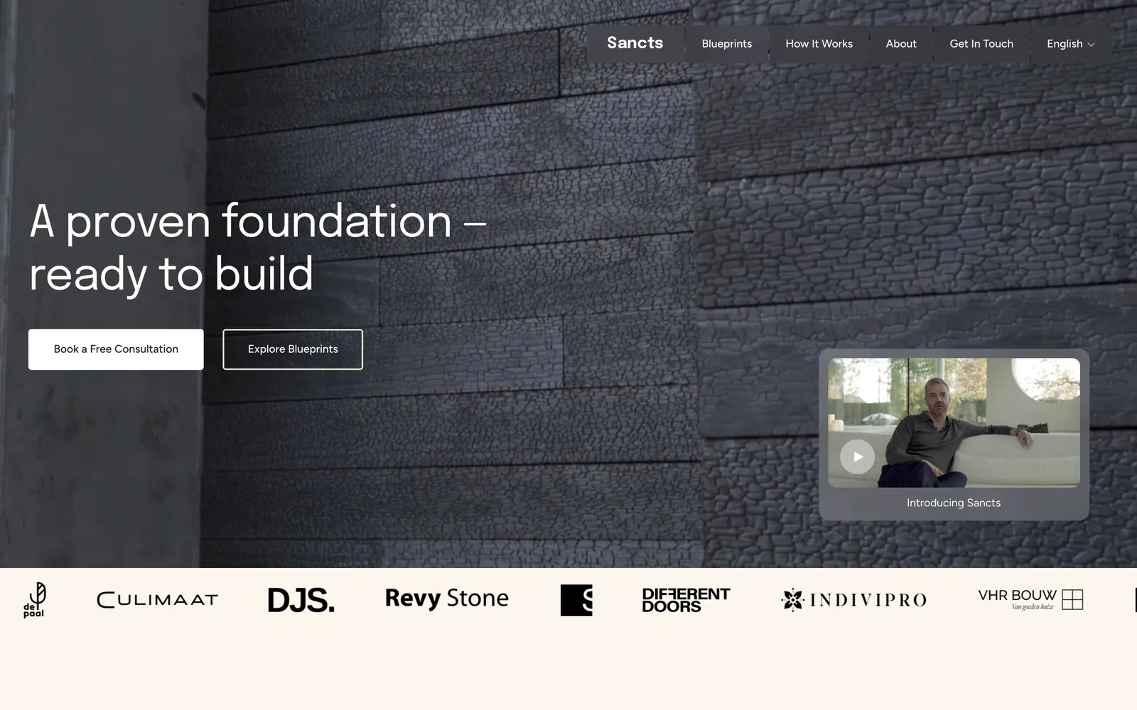 Sancts home page on Framer
