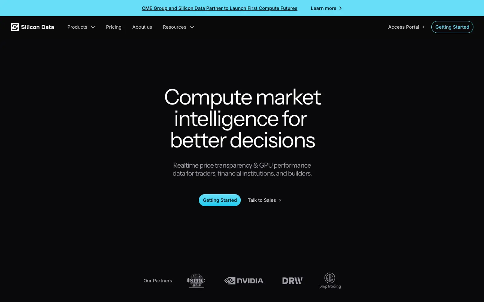 Silicon Data home page, the Framer build as archived on 16 June 2026